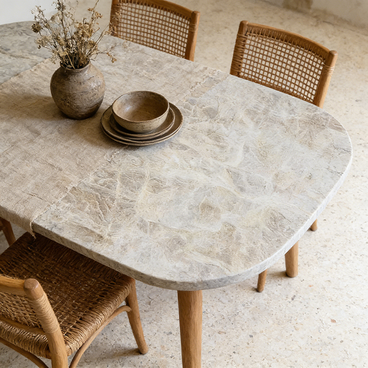 أفضل ألواح حجر برازيلي طبيعي مبيعًا من YDSTONE، لوح كوارتزيت تاج محل الأبيض، طاولات طعام