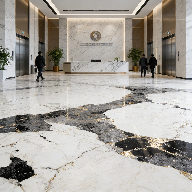 YDSTON EItalienisch polierter Granit rechteckiger Esstisch und Stuhl-Set, modernes luxuriöses Heim-Möbel