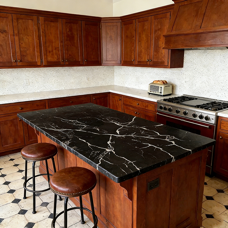 Quartz Calacatta Black Polished Surface Artificial Slab Stone Quartz Countertops Stone Engineered Quartz Slabs