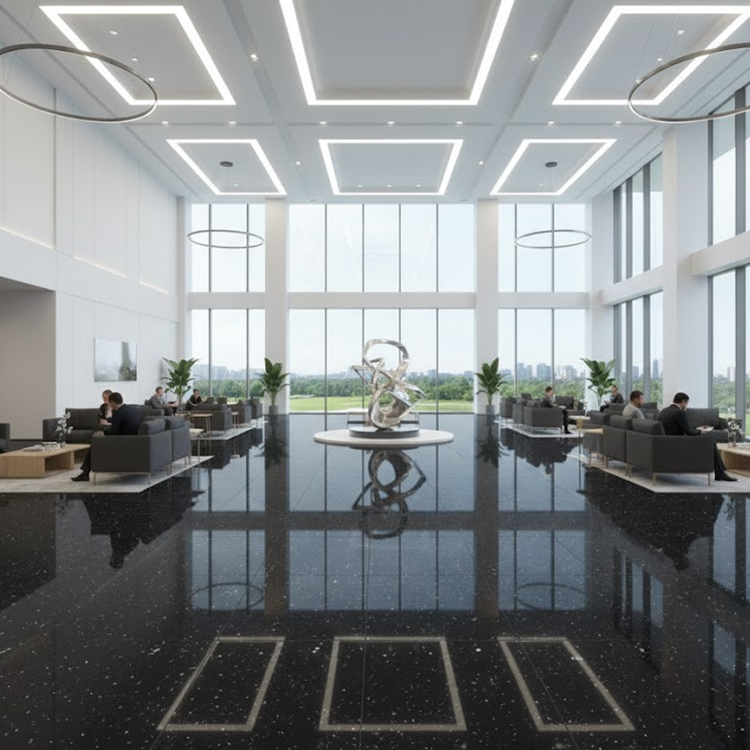 YDSTONE Cut-to-Size Black Galaxy Artificial Marble Tiles Villa Exterior Staircase Wall Outdoor Bedroom Hotel Floor Bathroom Mall