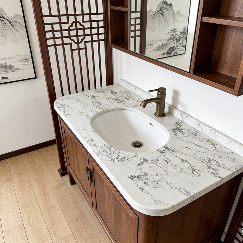 Modern Waterproof White Artificial Calacatta Quartz Stone Top Silica Quartz Stone Slab for Bathroom Vanity Tops