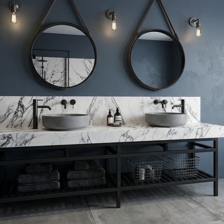 2026 Luxury Italian Calacatta Viola Marble Modern Design Polished Surface Villa Kitchen Vanitytops