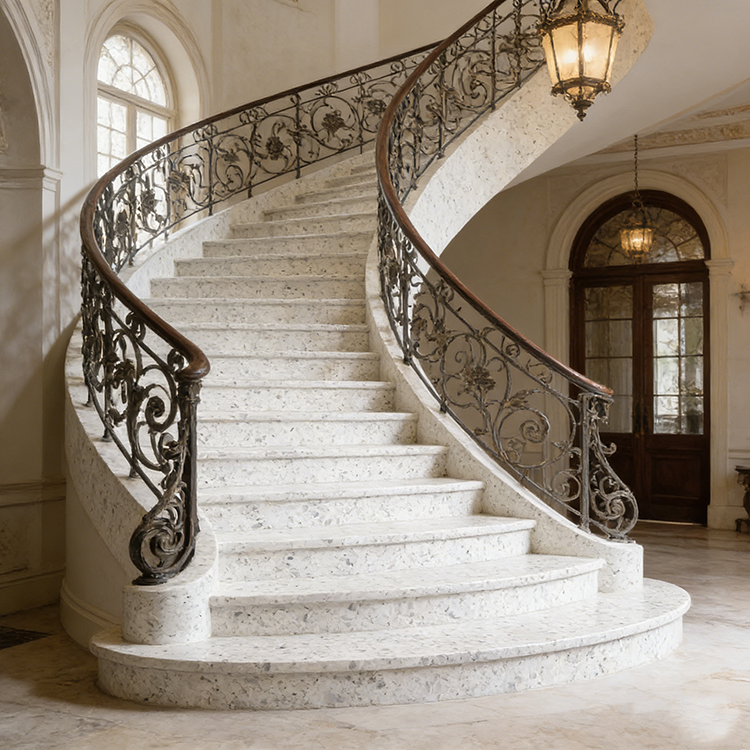 YDSTONE Modern Dusk Snow White Artificial Marble Tiles Cut-to-Size for Villa Exterior Staircase Wall Indoor Floor Stair Bathroom