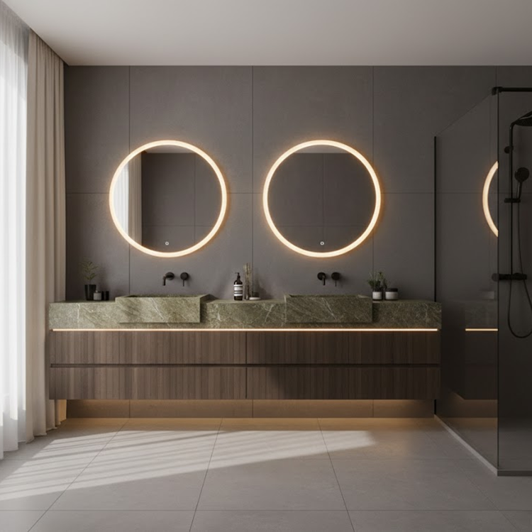 China Supplier's Modern Green Rainforest Brown Marble Slab Polished Surface 1-Year Warranty for Villa Bathroom Vanitytops