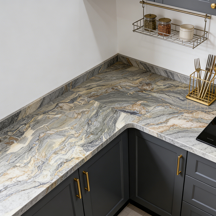 YDSTONE Hot Selling Brazilian Natural Stone Slabs Aquarella Green Quartzite Slab Countertops