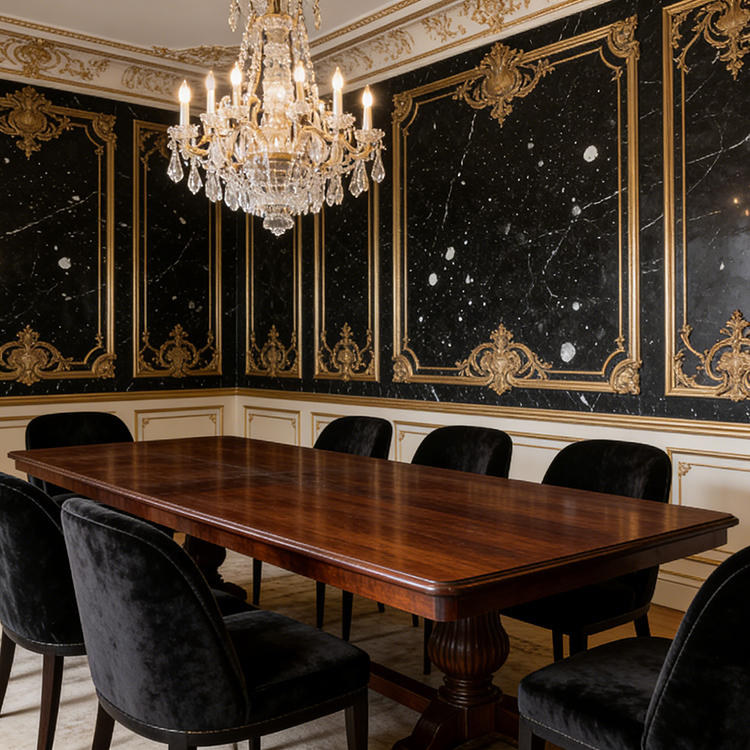 YDSTONE Cut-to-Size Black Galaxy Artificial Marble Tiles Villa Exterior Staircase Wall Outdoor Bedroom Hotel Floor Bathroom Mall