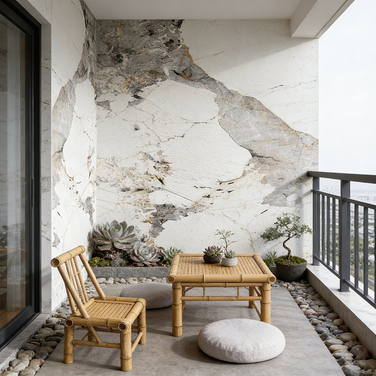 YDSTON EItalian Polished Granite Rectangular Dining Table and Chair Set, Modern Luxurious Home Furniture