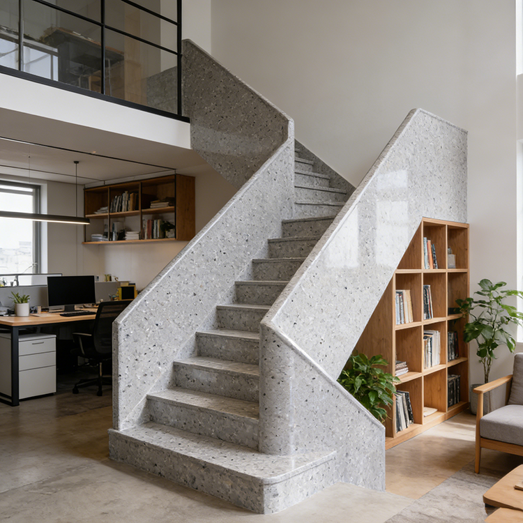 YDSTONE Modern Rongyuan Gray Artificial Marble Tiles Cut-to-Size for Indoor Table Wall Bedroom Hotel Bathroom Mall Table Top