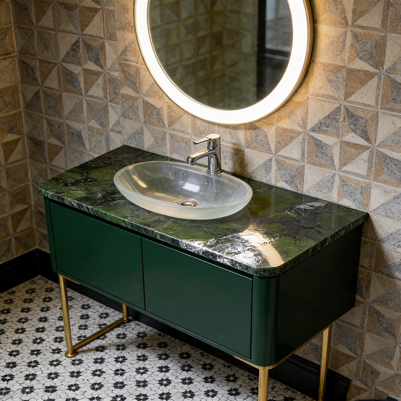 YDSTONE Wholesale Artificial Ceramic Tiles Porcelain Slab Avocado Green Sintered Stone Slabs for Bathroom Vanity Tops