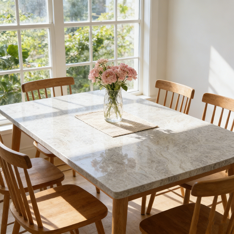 أفضل ألواح حجر برازيلي طبيعي مبيعًا من YDSTONE، لوح كوارتزيت تاج محل الأبيض، طاولات طعام