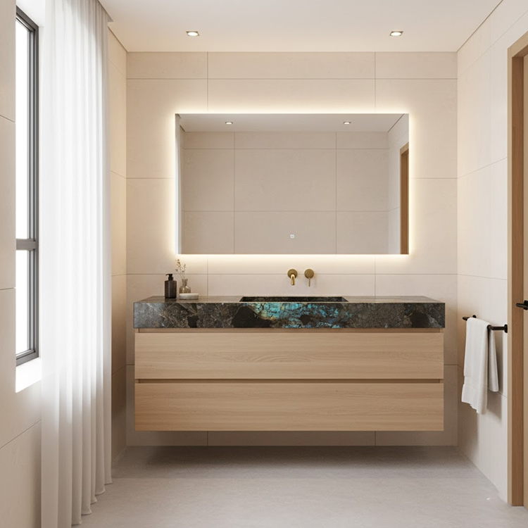 YDSTONE Modern Design Polished Lemurian Labradorite Blue Granite Slab Natural Stone for Villas Bathroom Vanitytops