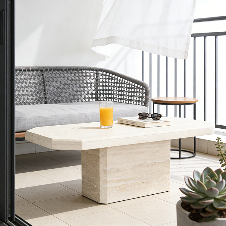 YDSTONE Modern Coffee Table for Home Living Room Decor Natural-Colored Travertine Traditional Countertops Vanity Tops Table Tops