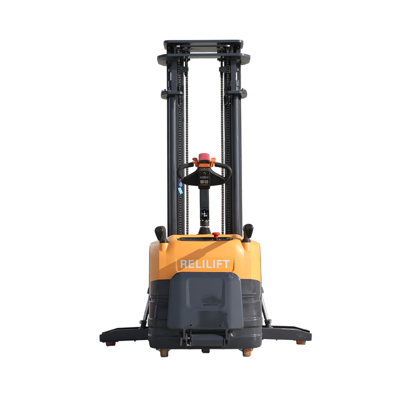 2 Ton Full Electric Stacker - 4.5m Triplex Mast with Side Stabilizers | Yellow Heavy-Duty Series