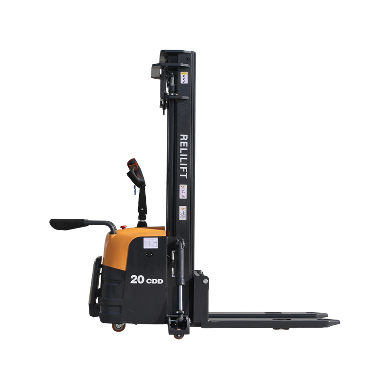 2 Ton Full Electric Stacker - 4.5m Triplex Mast with Side Stabilizers | Yellow Heavy-Duty Series