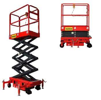 Red Mobile Scissor Lift