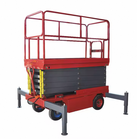 Red Mobile Scissor Lift