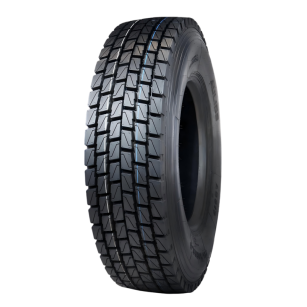 Premium truck tire manufacturing with deep tread technology.