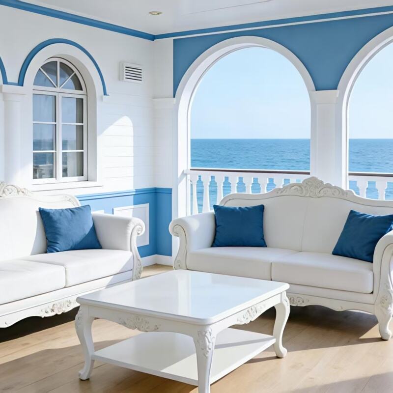 Coastal-Style Apple Pod Mobile Cabin - Balcony-Equipped Portable Beach Retreat for Seaside Leisure