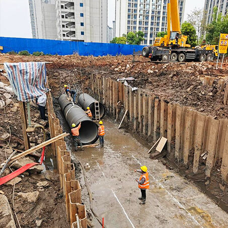 Construction site for water supply pipes in residential buildings
