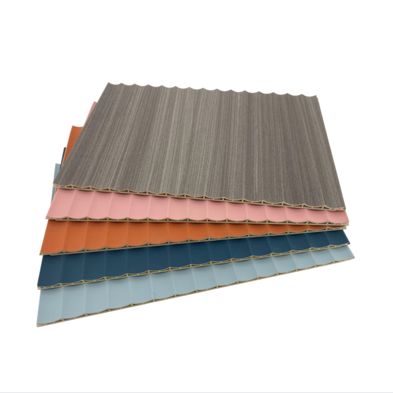Waterproof WPC PVC Wall Cladding Panels & Sheets with Waving Design