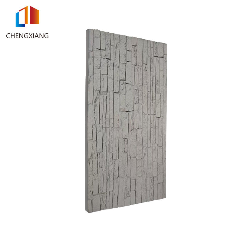 Exterior Stacked PU Stone Veneer Panels， 1190mm*600*30mm 