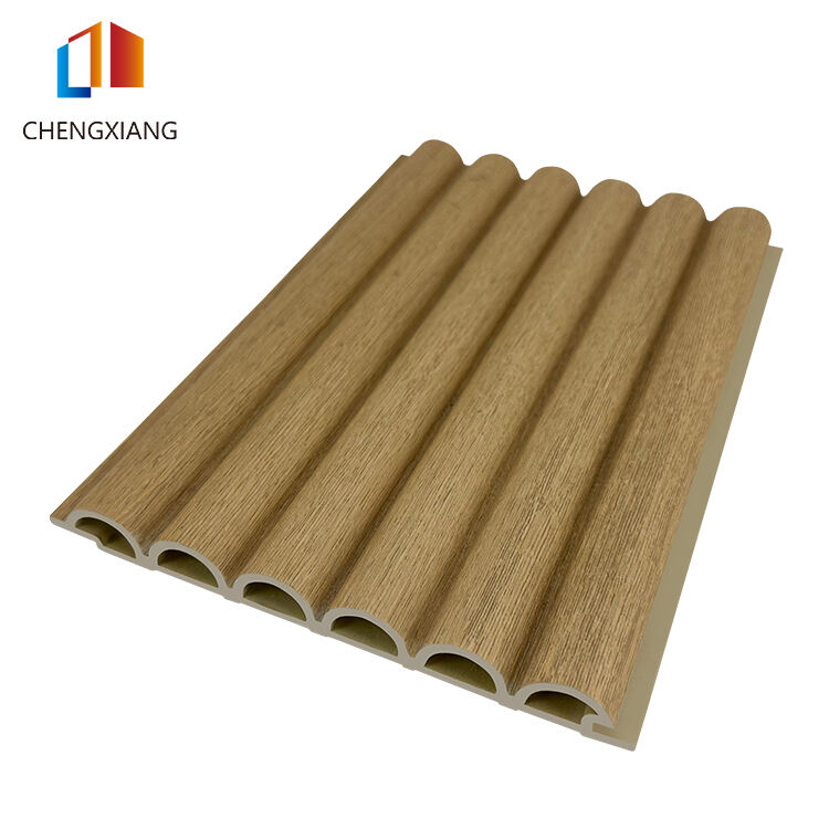 1.3D WPC Wall Panel Ribbed Design for Wall Coating 159mm*15mm