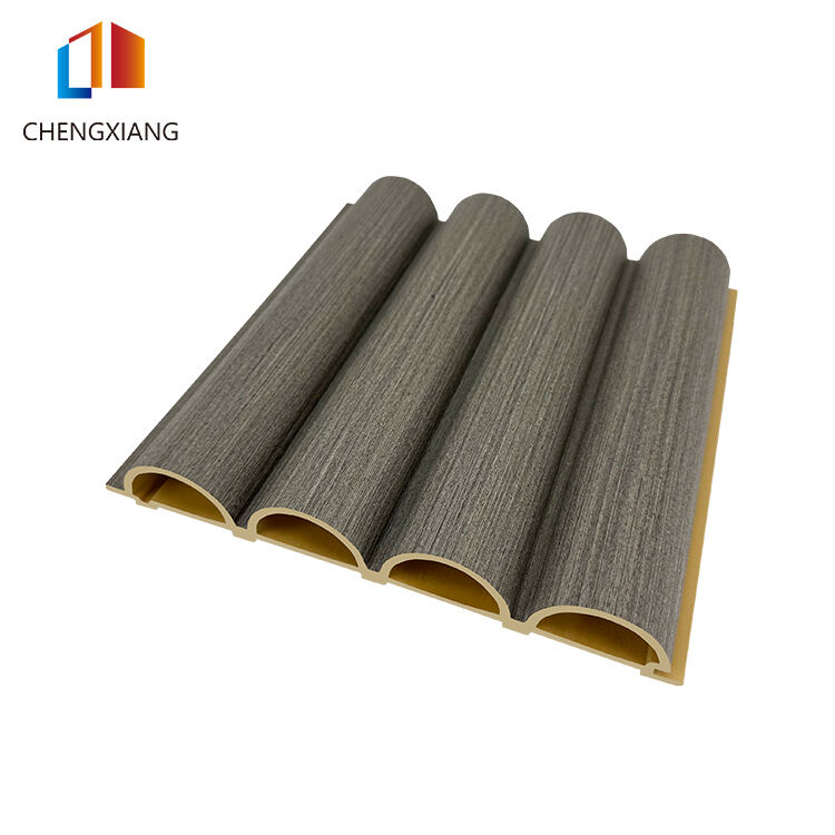 Grey Ribbed WPC Wall Panels