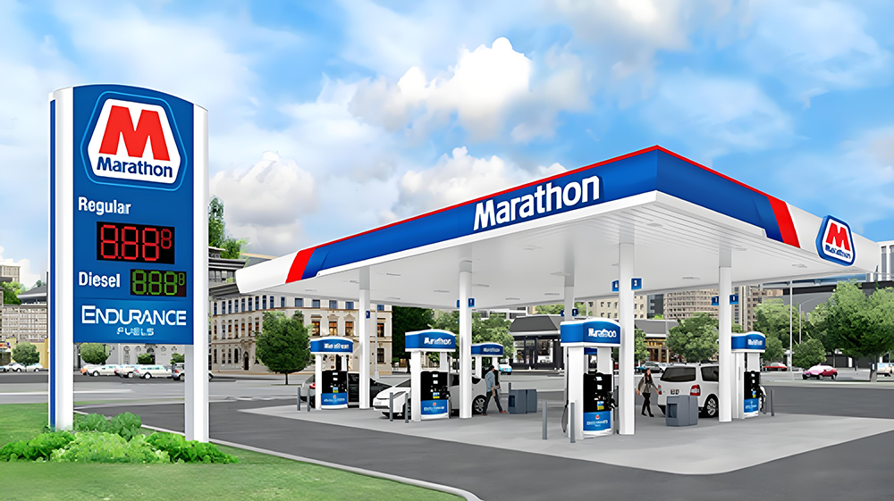 Is the classic green-and-white petrol sign actually a global standard or just tradition?