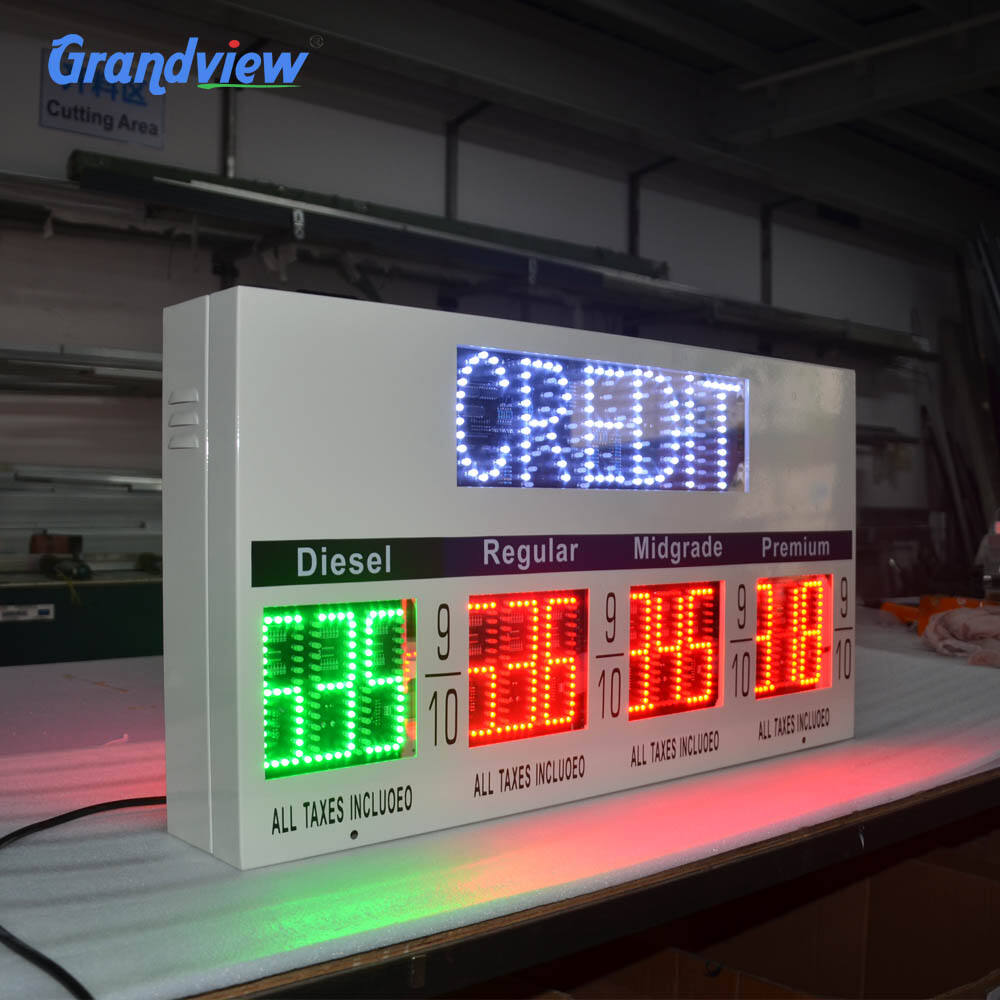 Placa de Preço de Gás LED de Dupla Face 88.88 4 Dígitos 7 Segmentos Led para Bico de Combustível Placa de Sinalização de Preço