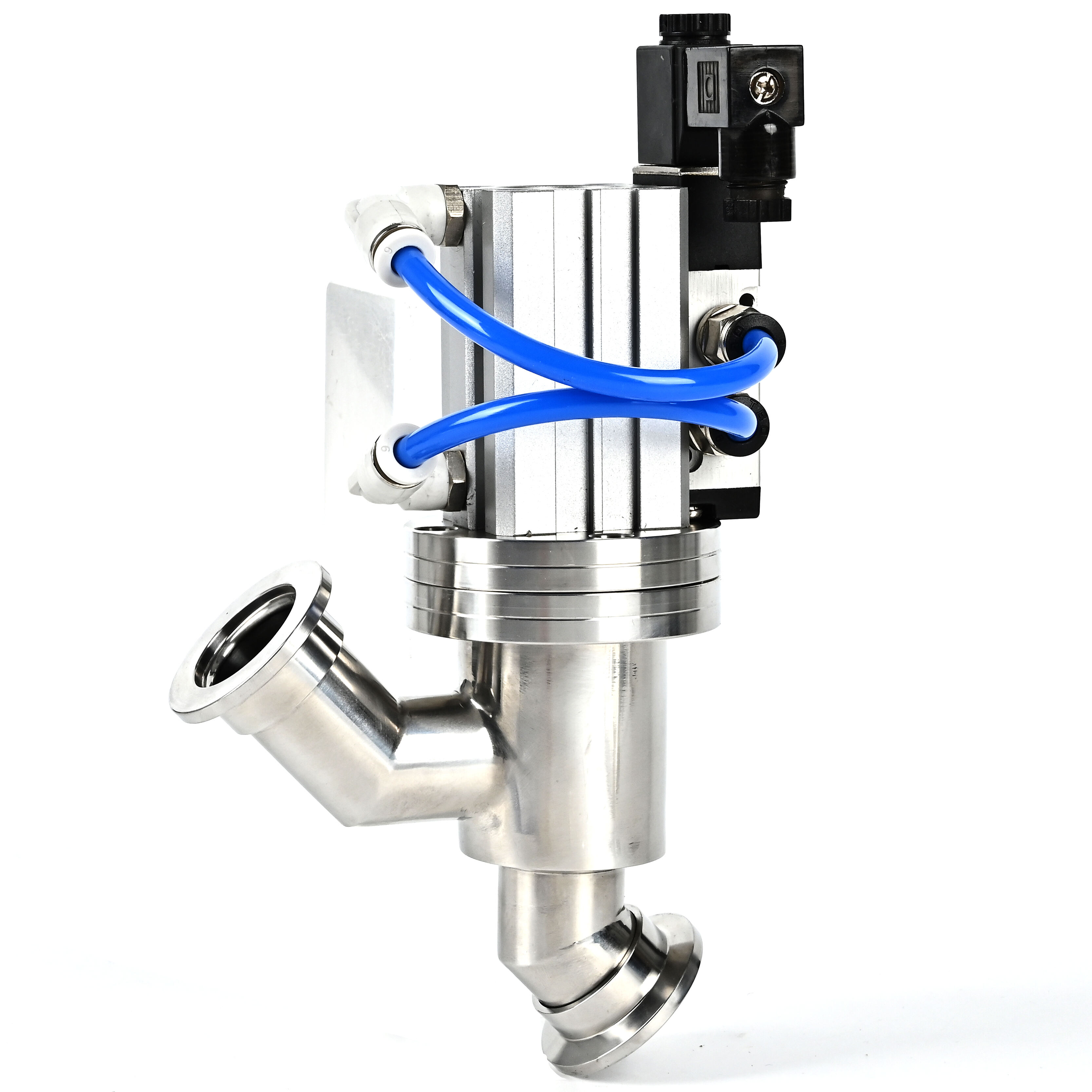 VZY01 Pneumatic Y Type Angle Valve with Bellow Flanged KF16-50/NW16-50 SS304 SS316L Vacuum Sealed Flapper Stainless Steel Valve