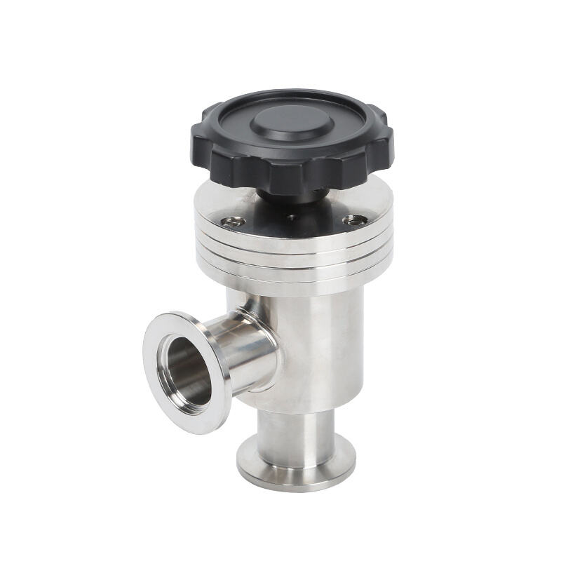VZL01 Manual Vacuum L-Type Angle Valve KF16/KF25/KF40/KF50 Sealed Flapper SS304/SS316L Clamp Flapper Various High Quality NW16-NW50 Angle Valve Fittings