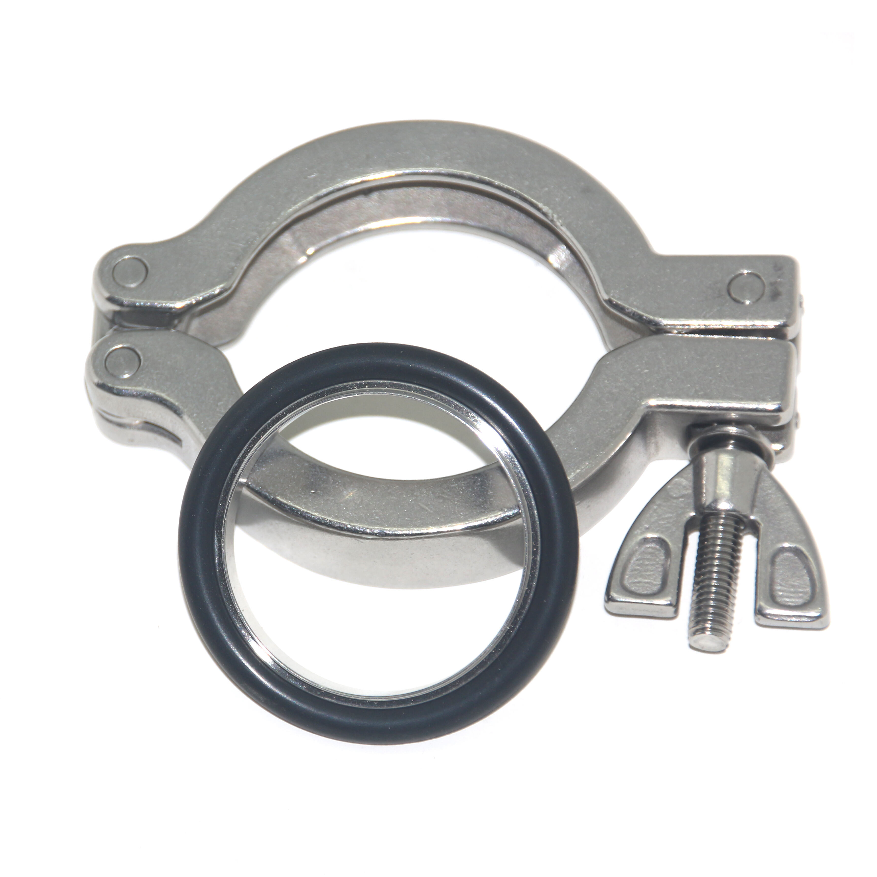 High Quality KF/NW16-KF50 Vacuum Fitting Seals SS304 Stainless Steel Aluminum Double Pin Clamp Center Ring O-Ring Durable