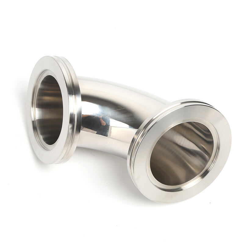 FES01 ISO-K 90 Degree Elbows ISO63-ISO160 High Quality Vacuum Flange Forged Customized SS304 SS316L Stainless Steel Clamp Connection Vacuum Elbow