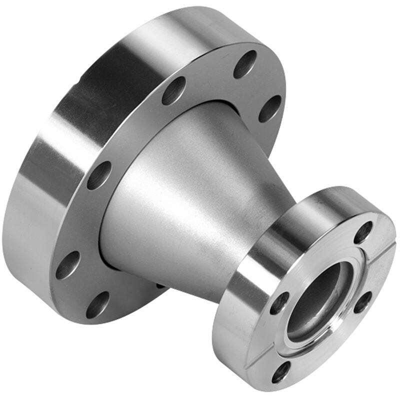 FRG01 Stainless Steel SS304 SS316L CF Conical Reducer Nipple Rotatable/Fixed Thru Holes Adaptor High Vacuum CF25xCF16-CF100xCF80 Pipe Fitting Flange
