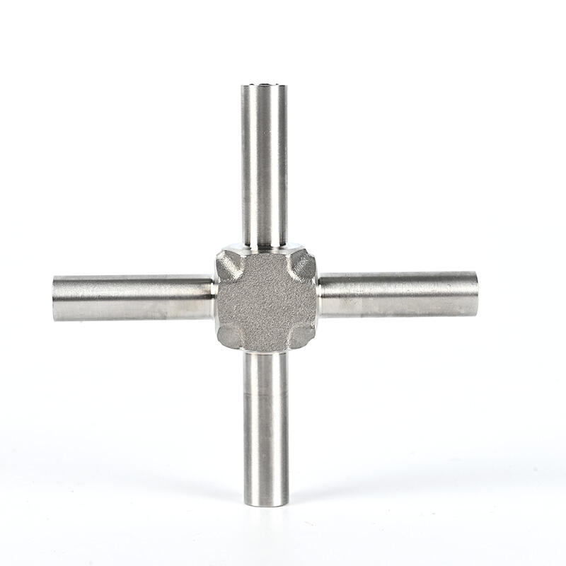 SS316L အဆင့်မြင့်သန့်စင်မှုရှိ အလျားလိုက် Cross ချိတ်ဆက်မှုများ Ultra-High Purity Long Weld Fittings အဆင့်မြင့်သန့်စင်မှုရှိ စတိန်းနီးစ်သံမဏိ အလျားလိုက် Cross ချိတ်ဆက်မှုများ