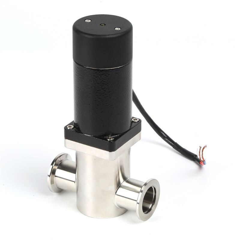 VZB01 Electromagnetic Manual Valve Stainless Steel SS304/SS316L KF16/KF25/KF40/KF50 Gas Electric Power Vacuum Straight Angle Valve NW16/NW25/NW40/NW50