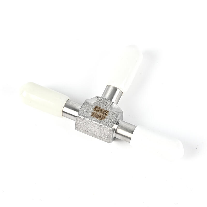 အရည်အသွေးမြင့် Ultra High Purity Tube SS316L အလျားလိုက် T ပုံချိတ်ဆက်မှုများ UHP အလိုအလျောက် Orbital စတိန်းနီးစ်သံမဏိ T ပုံချိတ်ဆက်မှု