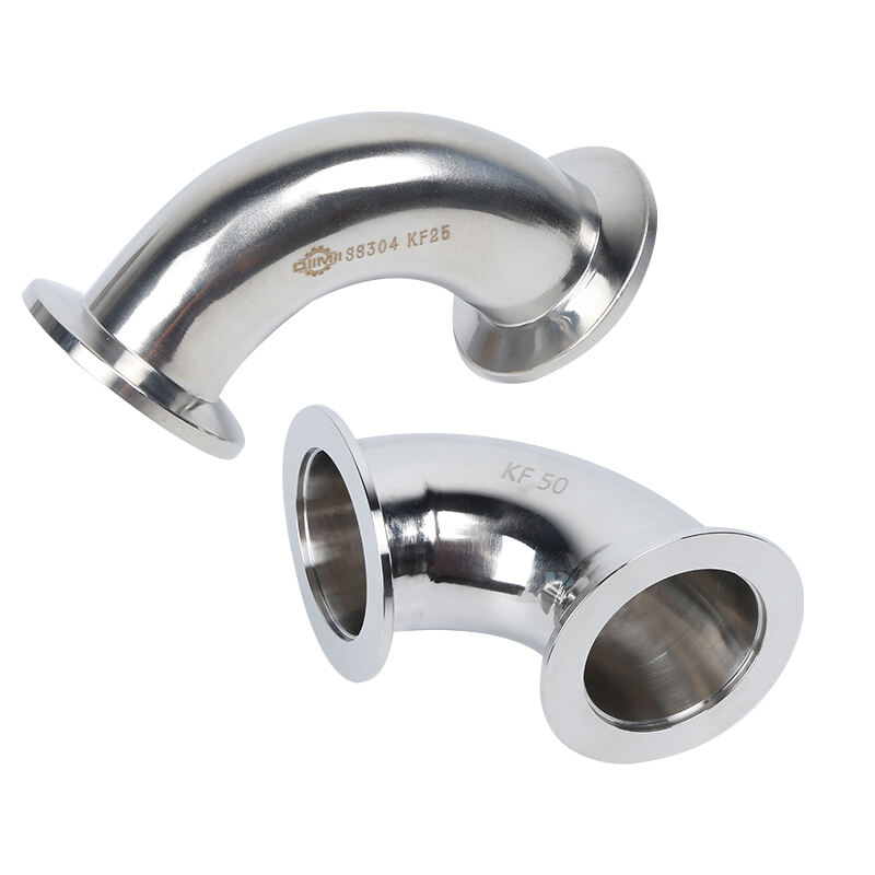 FEK KF 90 Degree Elbow NW25/NW40 Vacuum Fitting Connector Stainless Steel KF16/KF25/KF40/KF50 Elbows SS304 SS316L 