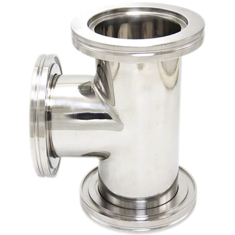 FTS02 SS304 SS316L Stainless Steel ISO63/ISO80/ISO100/ISO160 Flanges ISO-K Equal Tee High Quality Vacuum Clamp Fitting NW80-160