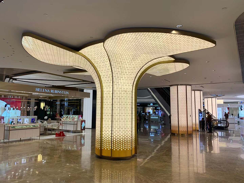 Building pillar of shopping mall plastic vacuum forming process