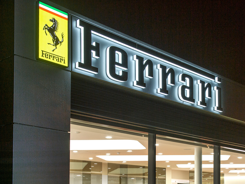 Ferrari Automotive Dealership Signage