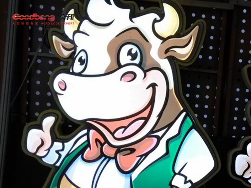 Cattle 3D vacuum forming custom acrylic sign illuminated sign board    
