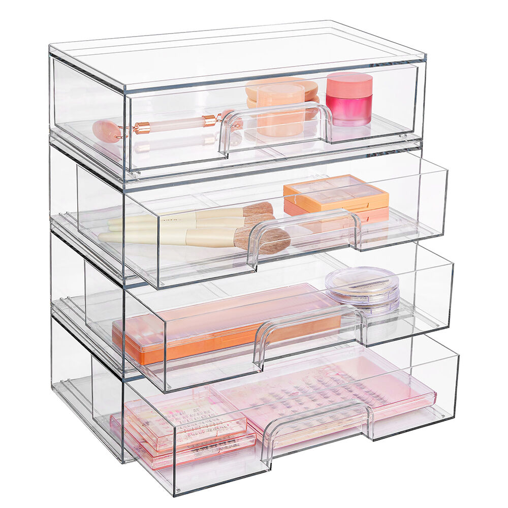Multi-layer Transparent Drawer-type Cosmetic Organizer
