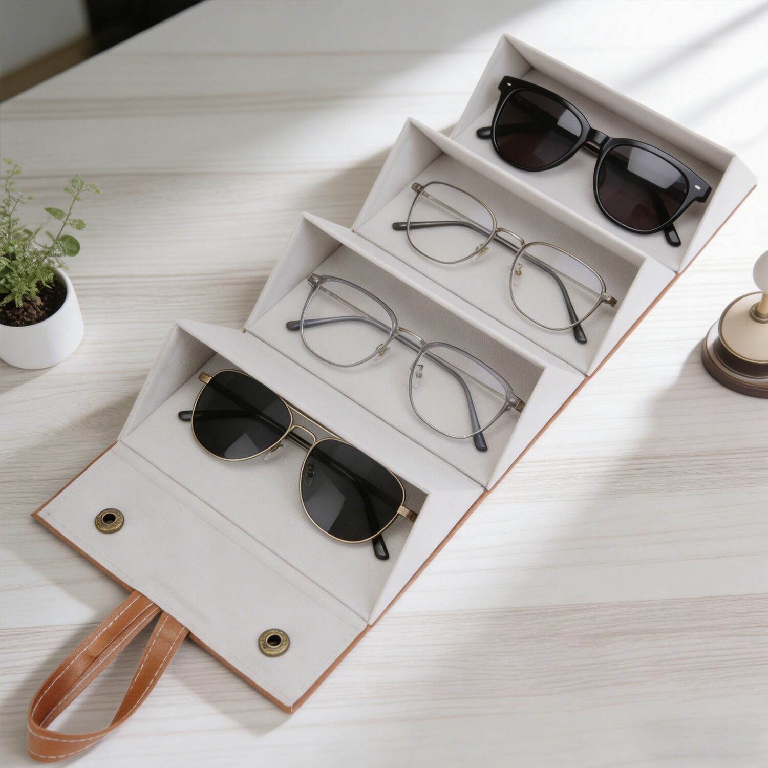 Multi-functional Foldable Eyeglasses Storage Organizer