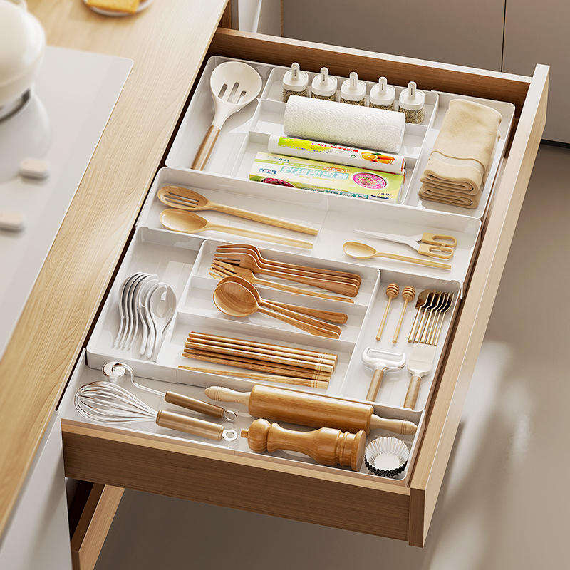 Sort daily essentials with a multi-grid drawer organizer for quick access.
