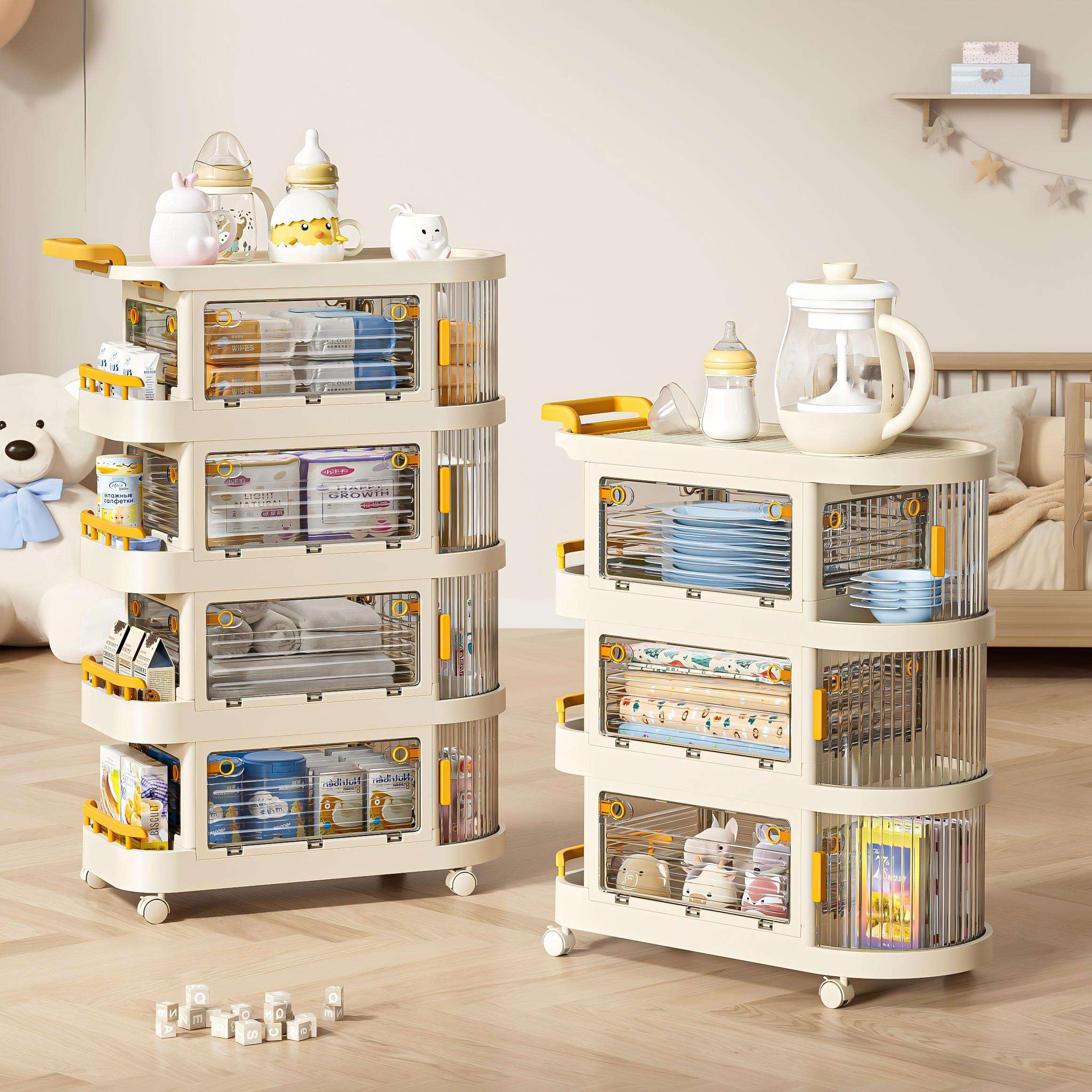 Cream Style Baby Storage Trolley