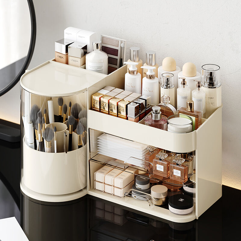 Rotating Multi-Functional Cosmetic Storage Rack