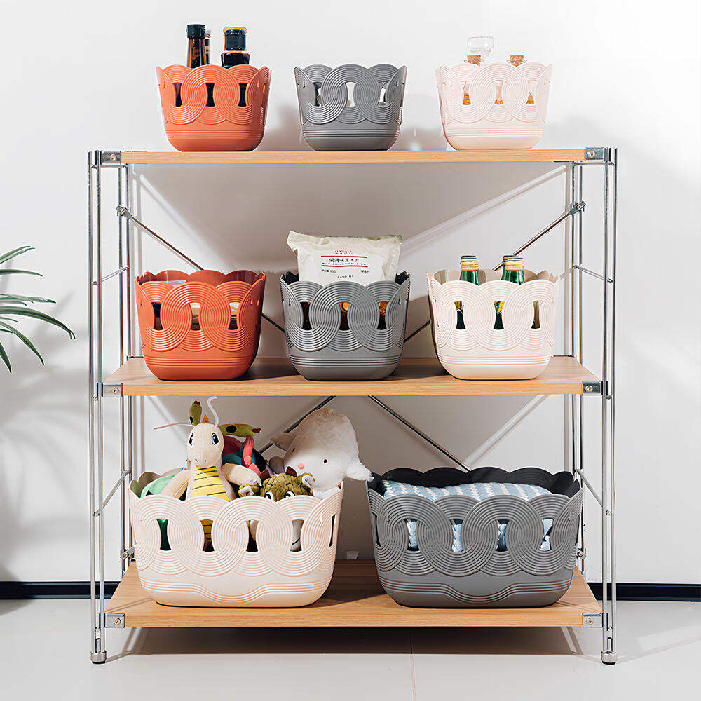 What are the creative ways to use a storage basket in the living room?

