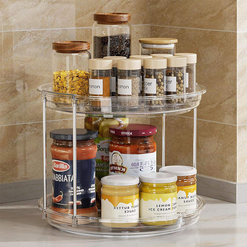 Why is a lazy susan ideal for storing condiments and spices?
