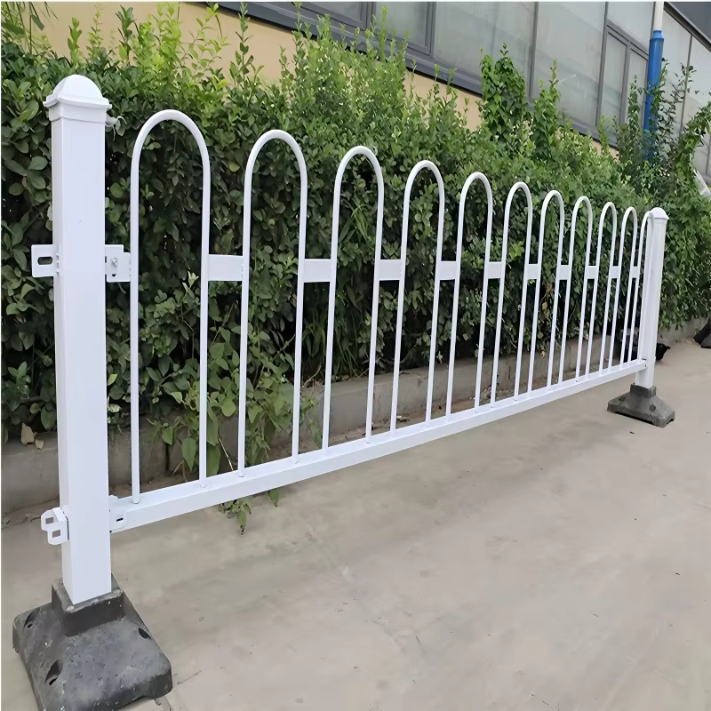Steel Pipe Road Guardrail, 80x80mm Square Post with 16mm Round Steel, Hot-Dip Galvanized for Long-Term Outdoor Use factory